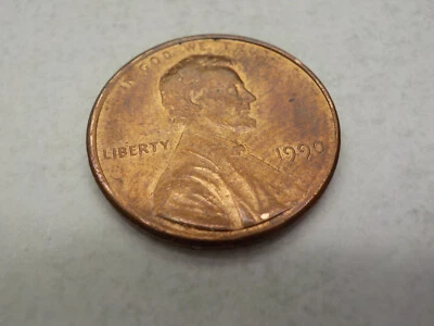 1990 P Lincoln Memorial 1  Cent RD DDO-DDR Lamination Error on Reverse Coin-238 - Image 1 of 4