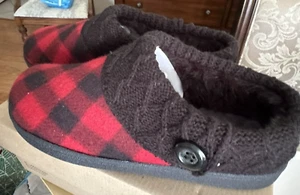 CLARKS DAMEN TEXTIL XXX STRICKKRAGEN CLOG 9M ROT SCHWARZ NEU IM KARTON DRINNEN AUSSEN - Bild 1 von 5