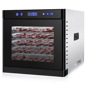 220/110V 8 Tier Food Dehydrator Fruit Jerky Dryer Home Stainless Steel 24h Timer - Picture 1 of 16