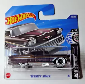 Chevy Impala Hot Wheels '58 - tarjeta corta 1:64 - HW Rod Squad 2025 - HYX38 - Imagen 1 de 2