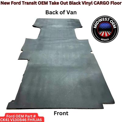 New OEM Ford Transit 250 350 Extended Frame 2015-25 T/O Cargo Van Black Vinyl - Image 1 of 4