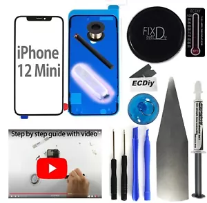 Kit de reemplazo de vidrio frontal exterior y mini pantalla de vidrio para Apple iPhone 12 - Imagen 1 de 13