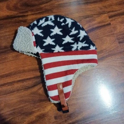 Chapéu caçador de inverno Kbethos EUA América estrelas patrióticas e listras bandeira vintage? - Imagem 1 de 4