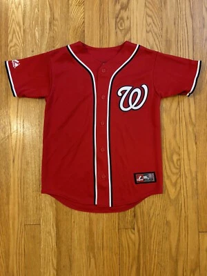 Camiseta deportiva Bryce Harper #34 de los Nacionales de Washington roja majestuosa (talla mediana juvenil) Foto 1 de 4