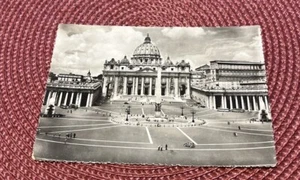Vintage Postkarte Rom, Vatikanstadt Petersdom und Platz seltene Postkarte - Bild 1 von 15