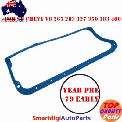 SBC Oil Pan Gasket Blue Pre -79 Early For SB Chevy V8 265 283 327 350 383 400 - image 1 of 4