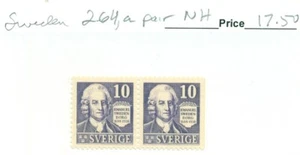 SUECIA #264, un par, como nuevo nunca montado, Scott $17,50 - Imagen 1 de 1