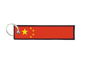 Keychain key ring tags fabric motorcycles car biker cute flag china - Picture 1 of 1