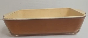 Vintage Anchor Hocking Fire King Glass Brown & Tan Bread/Loaf Pan #409--1 Qt - Picture 1 of 14