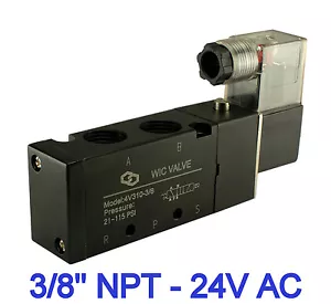 4 Wege 2 Positionen Elektrisches Wegesteuerung Magnetventil Luftventil 3/8" 24V AC - Bild 1 von 3