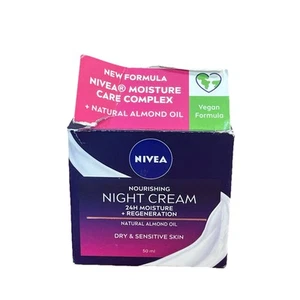 Nivea Nourishing Night Cream 24hr Moisture Dry/Sensitive 50ml - Picture 1 of 2
