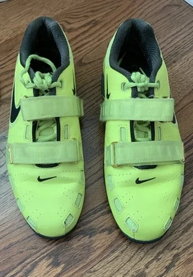 Nike Romaleos 2 Men's Size 9.5 Yellow Plus 2 Rogue Wrist Wraps - Image 1 of 4