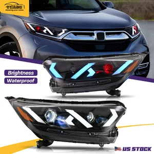 Full LED Headlights For Honda CR-V LX /EX /EX-L 2017-2021 Front Lamps Assembly - Picture 1 of 19