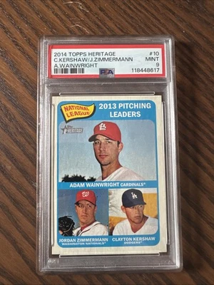 Topps Heritage C. Kershaw/J. 2014 Zimmermann/A. Clasificado Wainwright PSA 9 Foto 1 de 2
