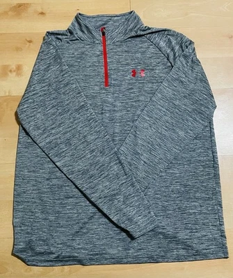 Under Armour Pullover UA Run HeatGear Fitted Mens Medium Qualifier 1/4 Zip Gray - Image 1 of 3