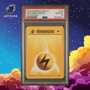 Carte Pokémon Energie Electrique PSA 10 100/102 Edition 1 Wizards Set de Base FR - Picture 1 of 2