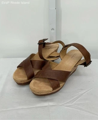 L.L. Босоножки женские Bean на танкетке коричневые с открытым носком 6 - Изображение 1 из 4