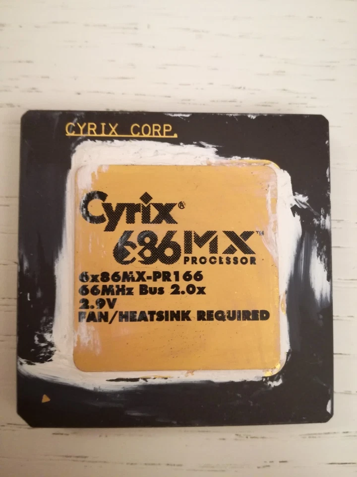 Cyrix 6x86MX-PR166 CPU Socket SPGA296 2.0x66MHZ 133 MHz 2.9V Processore Vintage - Immagine 1 di 2