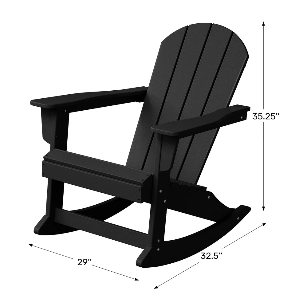 Mecedora Adirondack para patio interior exterior para todo tipo de clima material polivinílico Foto 1 de 1