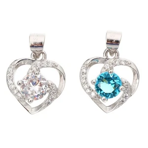  2 Pcs Collana Con Cuore Donna Collanina Pendente Sospeso Ciondolo - Foto 1 di 12