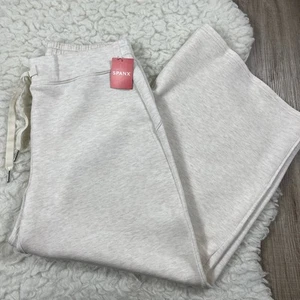 Spanx AirEssentials Cropped Wide Leg Pants L Large Oatmeal Heather - Picture 1 of 8