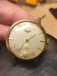 Vintage Longines Handaufzug 17J 23Z Armbanduhr von 1956 läuft mit Krone gebrochener Anstoß - Bild 1 von 23