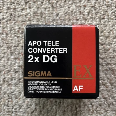 Sigma APO Teleconverter 2x EX DG Lens For Nikon w/Caps Original Box + Soft Case - Image 1 of 4