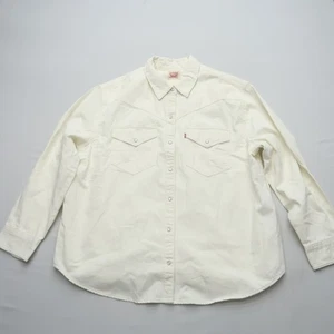 Camisa Western Levi's Para Hombres Perla A Presión XXL Off White Marfil Tweed Manga Larga - Imagen 1 de 9