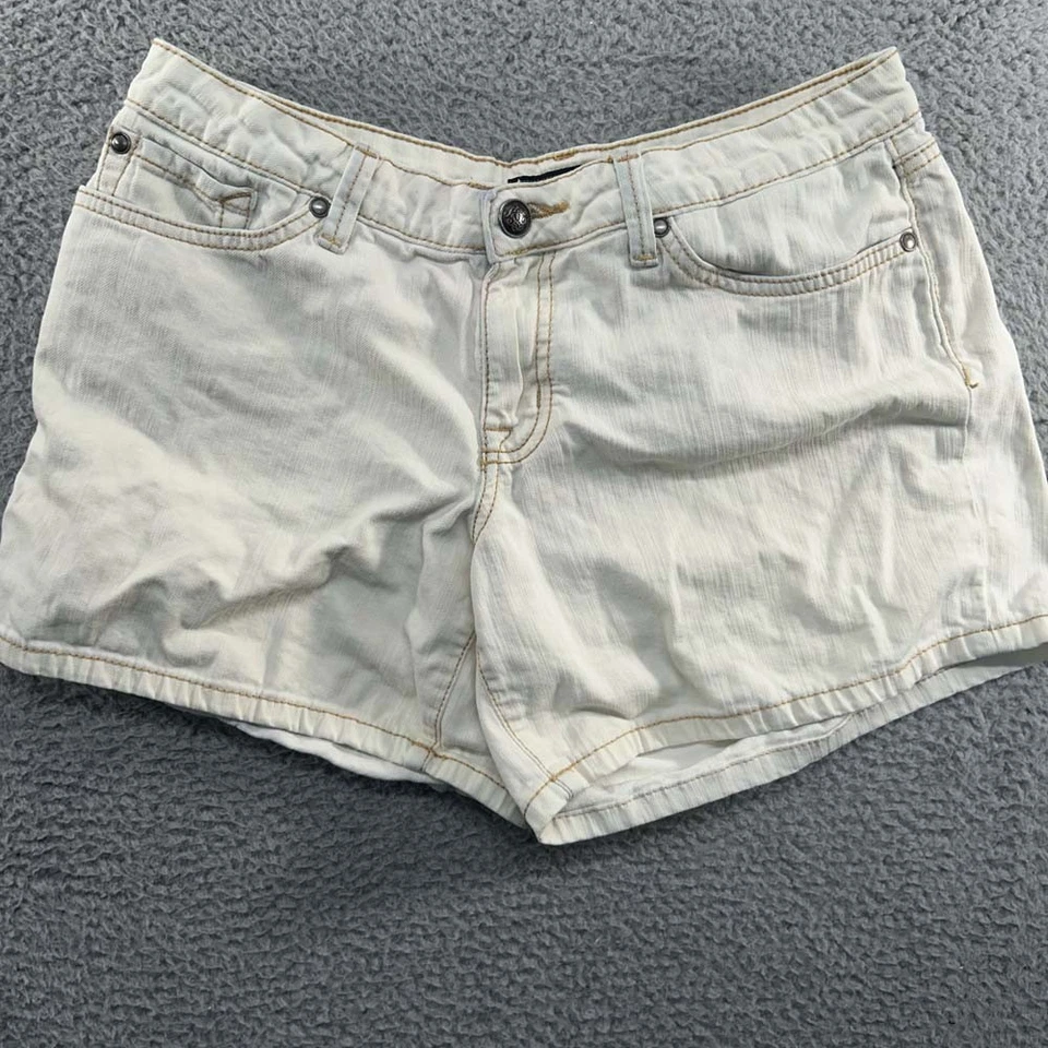 Jessica Simpson Shorts Womens 29 (32X5) Jeans Denim White Gold Stitched - Image 1 of 4