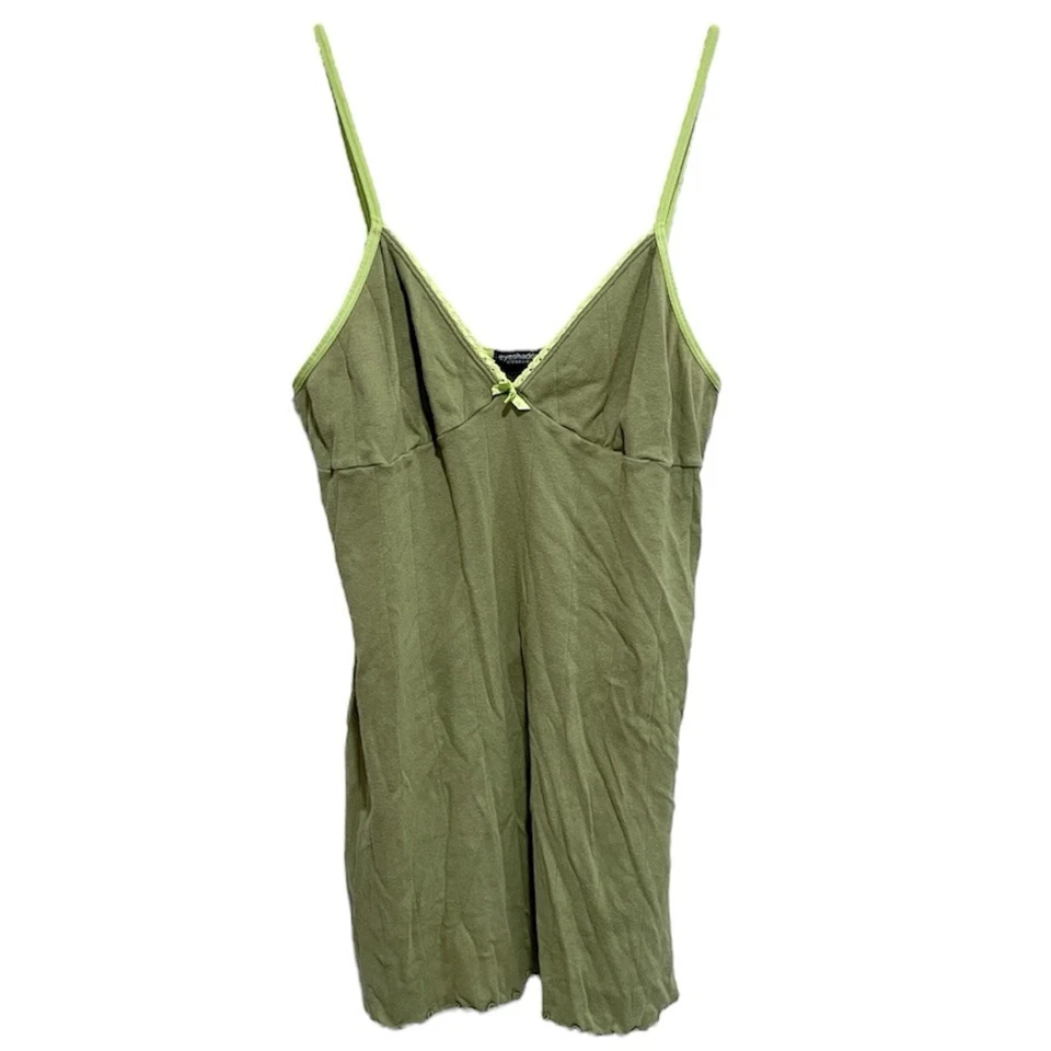 Top Babydoll largo sombra de ojos Y2K talla grande verde coqueta Kawaii lazo femenino Foto 1 de 4
