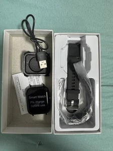 Smartwatch Czarny Bluetooth Fitness Tracker Ekran dotykowy – Nowy - Zdjęcie 1 z 7