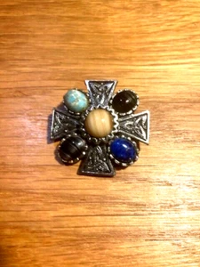 Beautiful Celtic Cross Brooch with many colours - Picture 1 of 4