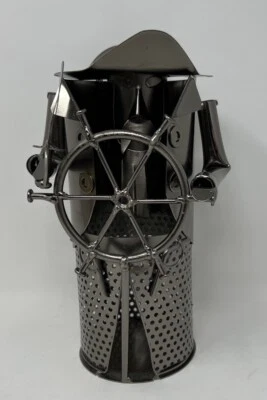 Cuerpos de vino pirata con espada soporte para botella de vino de metal Foto 1 de 4