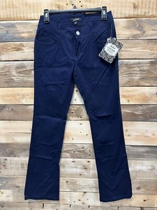 Southpole Juniors Basic Uniform Low Rise Bootcut Pant (Navy) (6101) F1(A764T) - Picture 1 of 6