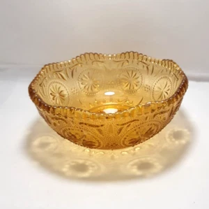 Brockway Amber Glass "American Concord" Pattern 13cm Bowls C 1970 Vintage - Picture 1 of 6