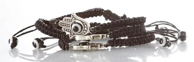 MA.CHICHA lot 3 HAMSA contre MAUVAIS OEIL cordon NOIR Bijoux Porte-Bonheur de Kabbale