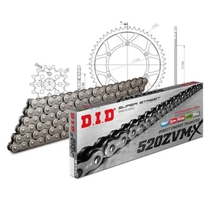 Juego de cadena kit de cadena DID juego de cadena de motocicleta acero 520ZVM-X sin fin para Kawasaki - Imagen 1 de 4