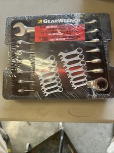 GearWrench 85206 14pc SAE & Metric Stubby Ratcheting Combo Wrench Set - Picture 1 of 3