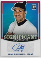 2019 Donruss Optic JUAN GONZALEZ Significant Signature Auto Red Prizm /25