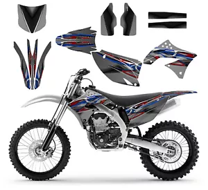 2009 2010 2011 KX450F KXF450 Kit gráfico 24 mil vinilo racing #5815 Azul Rojo - Imagen 1 de 9
