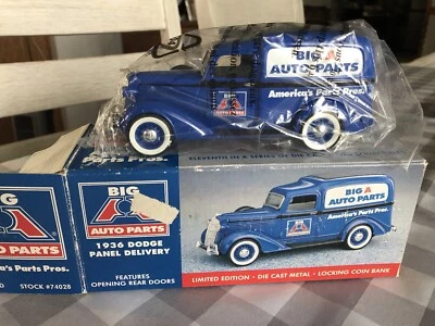 Big A Auto Parts 1936 Dodge Panel.Banco de monedas 1/25 (nuevo) Foto 1 de 4