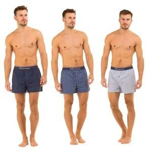 Haigman 3 pares Boxer Pantalones cortos de algodón para hombre Ropa interior Multipack Talla azul S-XL - Imagen 1 de 3