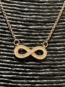 Pretty Rose Gold-Tone And Rhine Infinity Symbol Pendant And Necklace Necklace - Picture 1 of 9
