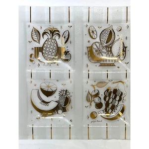 Georges Briard Platter Divided Fruit 15" Square Gold Textured MCM Vtg Serving - Imagen 1 de 12