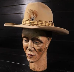 Sombrero de Vaquero Autoconformable Vintage Resistol Bronceado Talla 7 1/8 Diligencia, Texas #R - Imagen 1 de 9