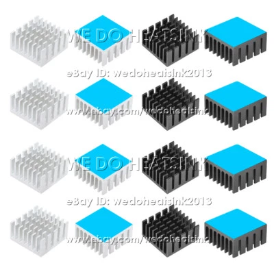20x20x10mm Zigzag Silver / Black Aluminum Heatsink Alloy Cooler With Thermal Pad - Image 1 of 2