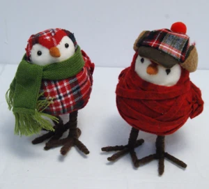 Target Wondershop Winter Bird Featherly Friends Red Green Plaid Set of 2 - Picture 1 of 9