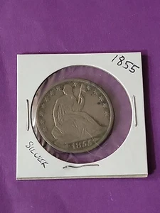 1855 O 50c Seated Liberty Half Dollar Arrows New Orleans - Picture 1 of 11