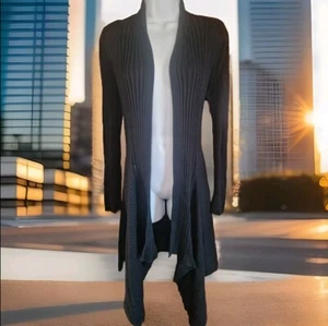 Marks and Spencer L UK Strickjacke Damen Leinenmischung lang Wasserfall offen UK 16 - Bild 1 von 10