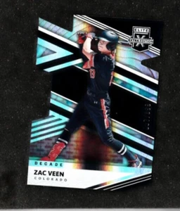 #D /999 ZAC VEEN 2020 Panini Elite Edition DIE CUT #9 Colorado Rockies - Foto 1 di 2